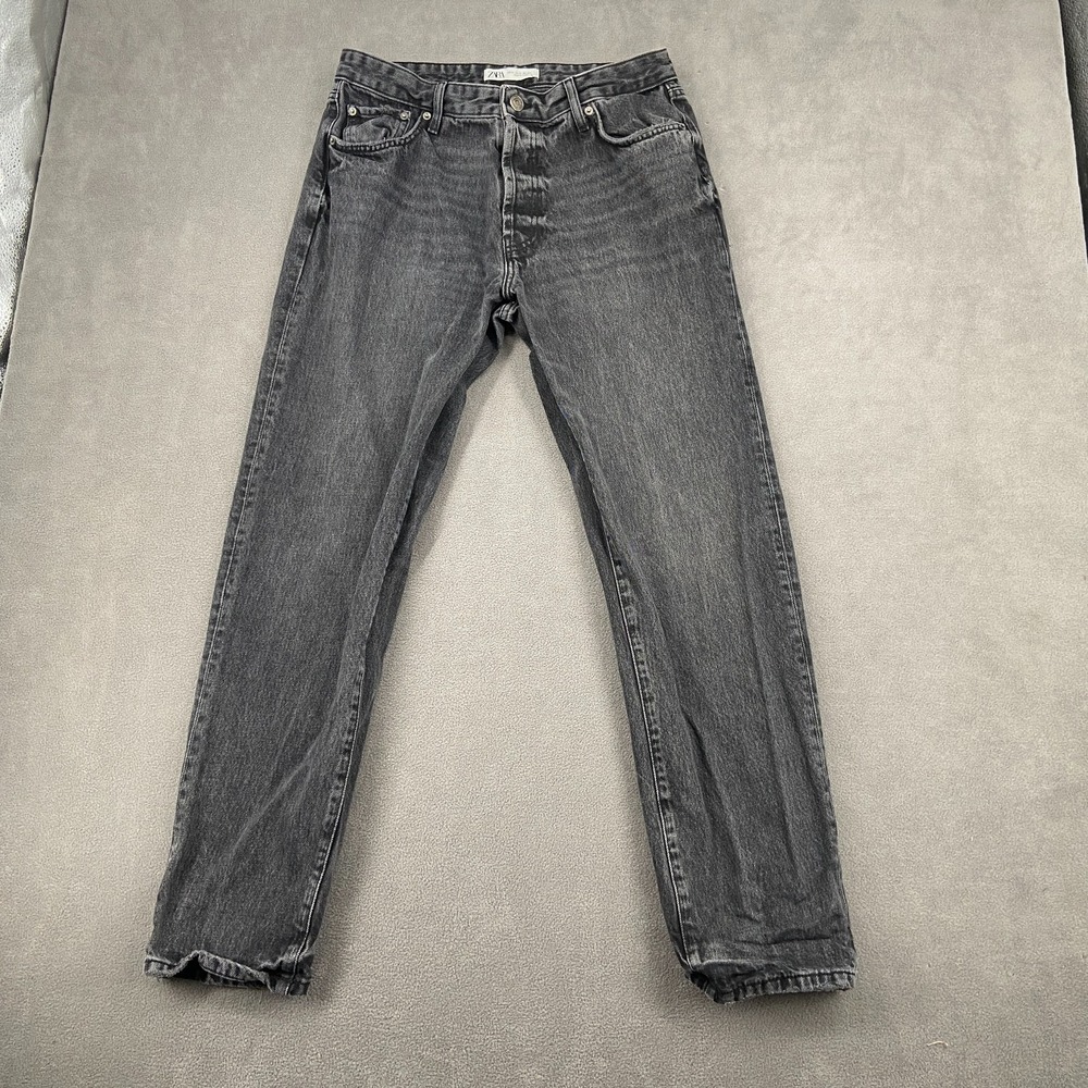 Zara Jeans Mens 34 Gray Denim 5-Pockets Streetwear Casual Mid Rise Straight Leg‎